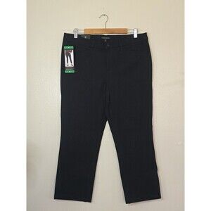 Banana Republic Slim Straight Cropped Pants Black Womens Size 12